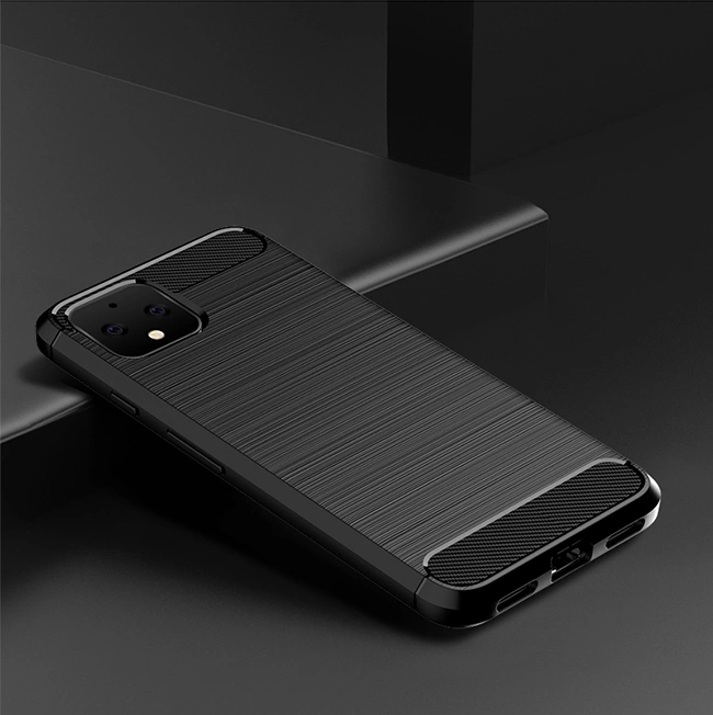 Shockproof Carbon Fiber Brushed Mobile Phone Case for Google Pixel 4 Google Pixel 4 XL